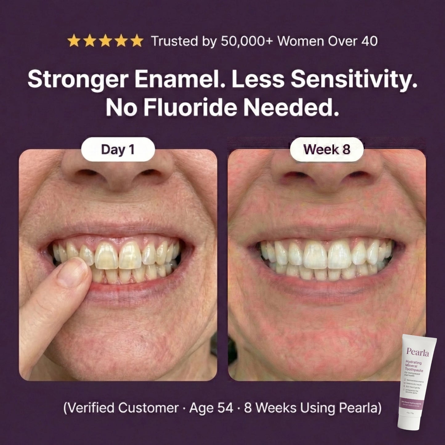 Pearla Hydrating Mineral Toothpaste — Restores Moisture and Rebuilds Enamel For the Mouth Menopause Left Behind